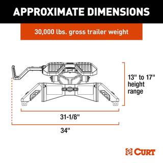 CURT PowerRide 30K 5th Wheel Hitch 16320