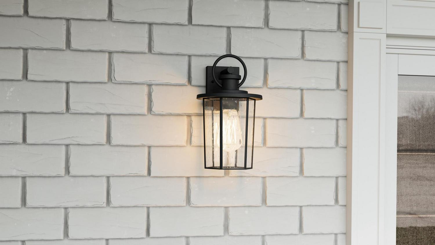 Ashley Harbour Asher 1-Light Matte Black Outdoor Wall Lantern