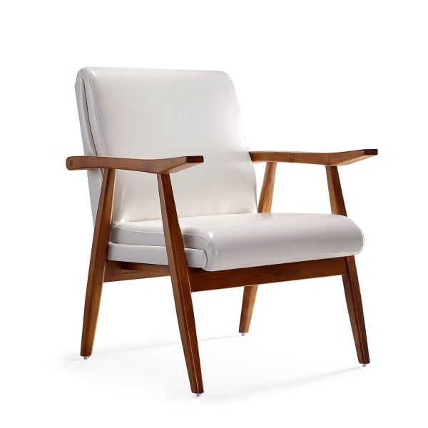 Arch Duke Accent Chair in White and Amber