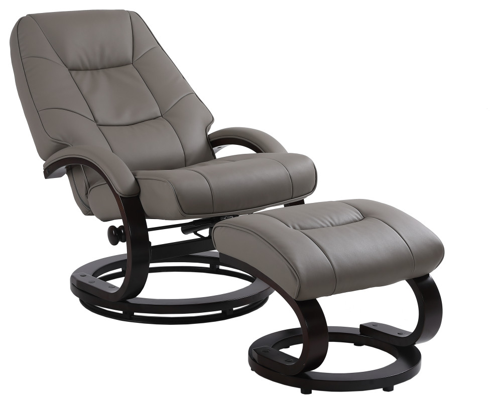 Sundsvall Recliner and Ottoman in Putty Air Leather   Contemporary   Recliner Chairs   by Progressive Furniture  Houzz