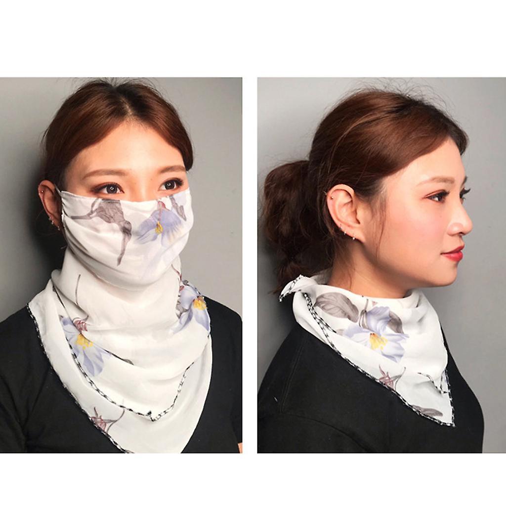 3x Face Mask Scarf Mouth Cover Outdoor Uv Protection Ice Silk Scarf ，light Blue