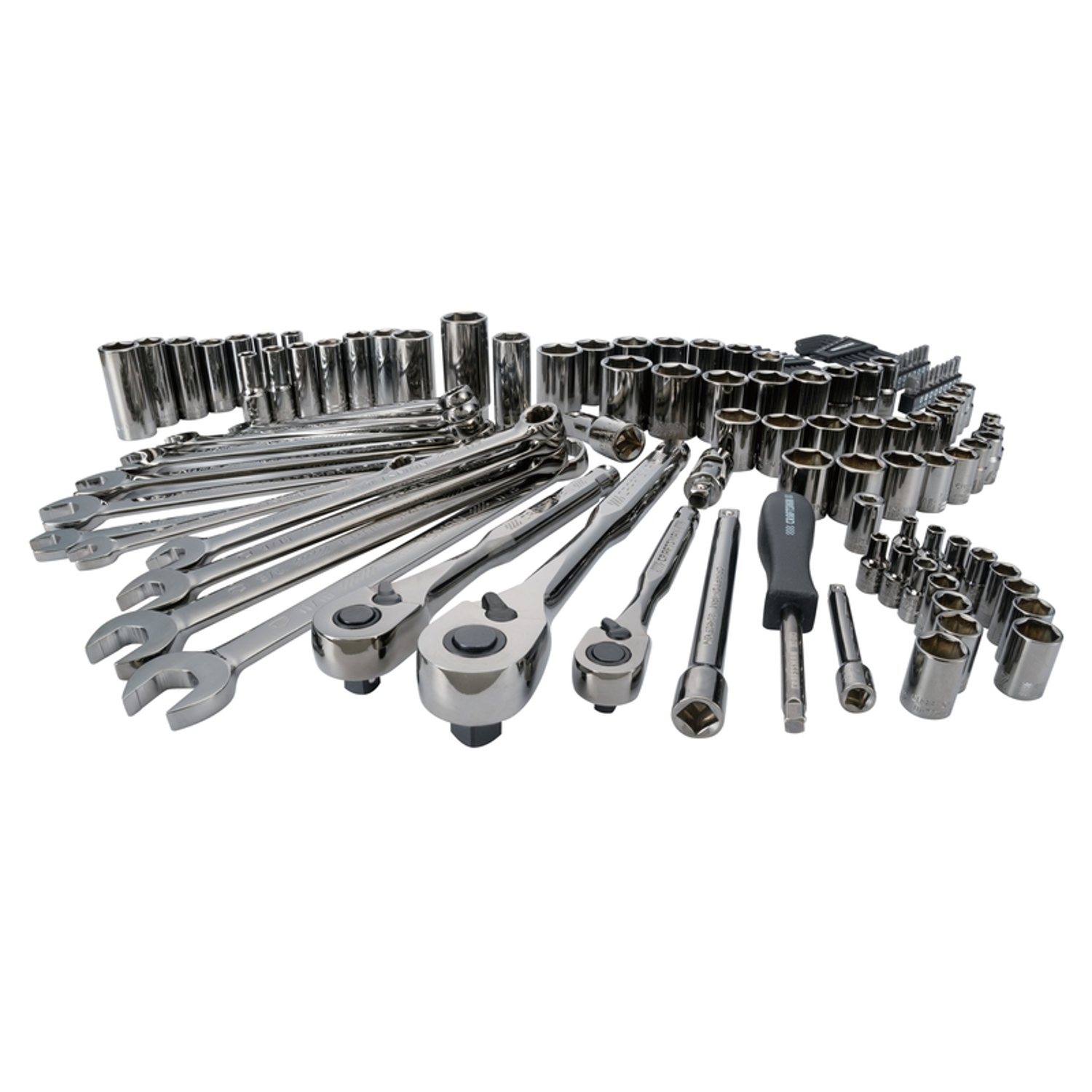 Craftsman 1/4， 3/8 and 1/2 in. drive Metric and SAE 6 Point Mechanic\u0027s Tool Set 121 pc