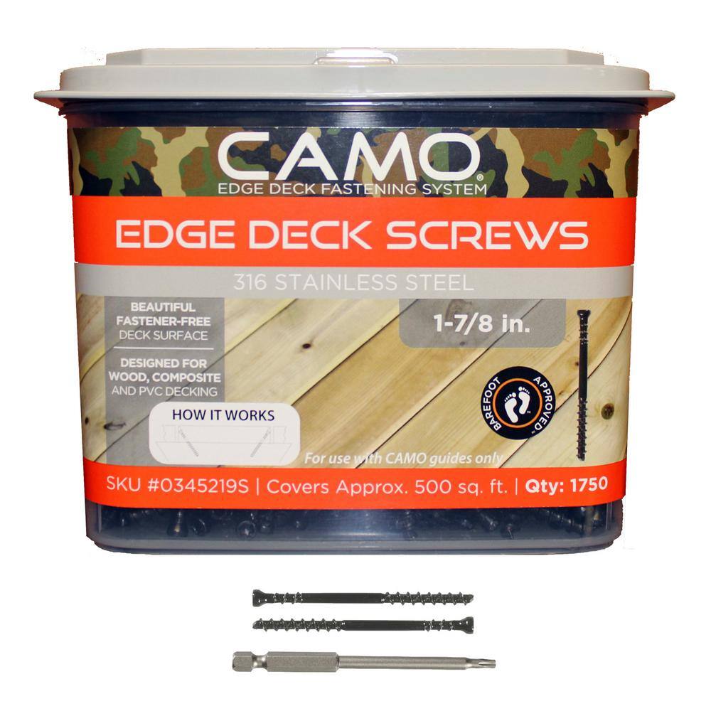 CAMO 1-78 in. 316 Stainless Steel Trimhead Deck Screw (1750-Count) 0345219S