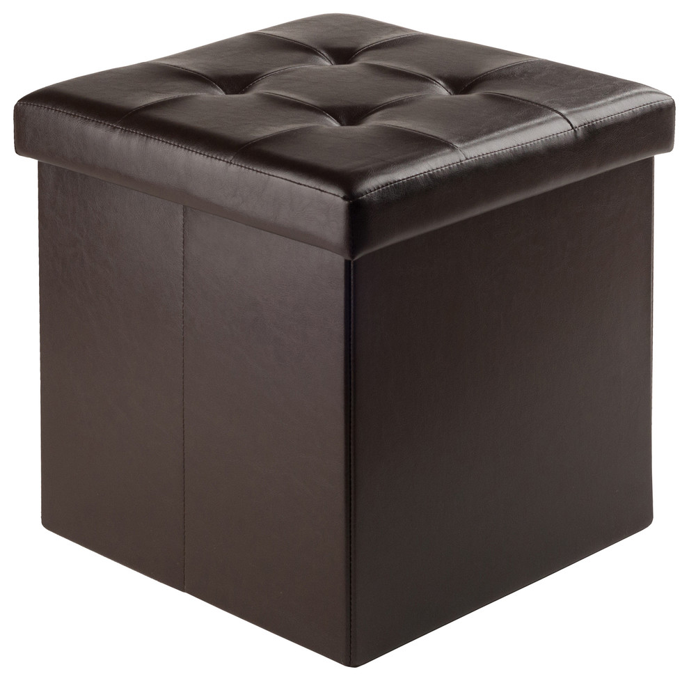 Ashford Square Storage Ottoman  Espresso   Transitional   Footstools And Ottomans   by Homesquare  Houzz