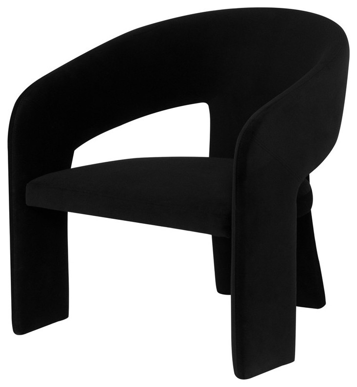 Alexandra Occasional Chair Black Velour   Transitional   Armchairs And Accent Chairs   by Peachtree Fine Furniture  Houzz