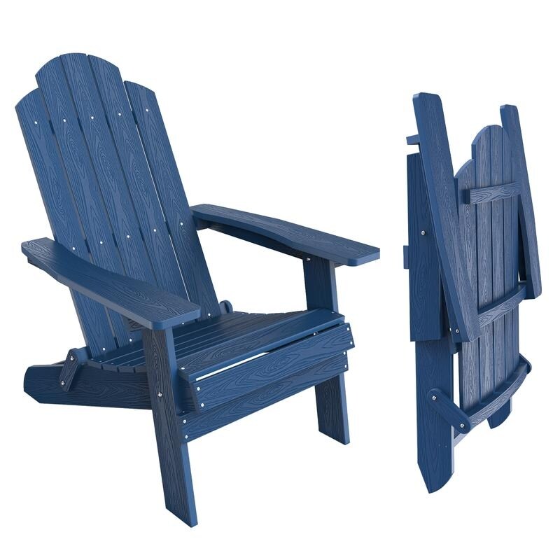 WINSOON  Weather HIPS Outdoor Folding Adirondack Chair Outdoor Garden Patio Chair