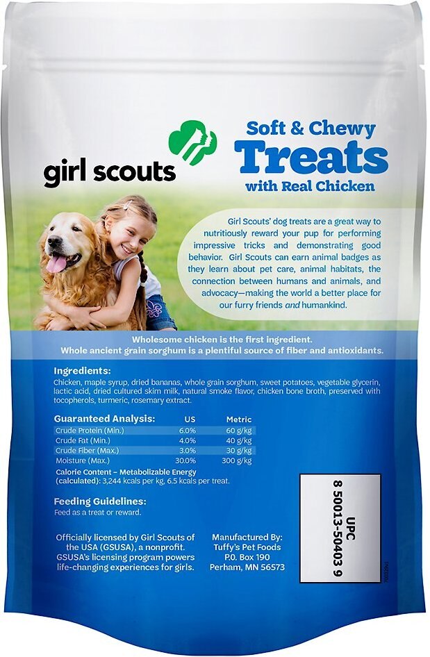 Girl Scout Pet Treats Real Chicken Soft and Chewy Dog Treats