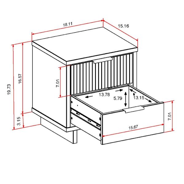 Granville Nightstand 2.0 in White