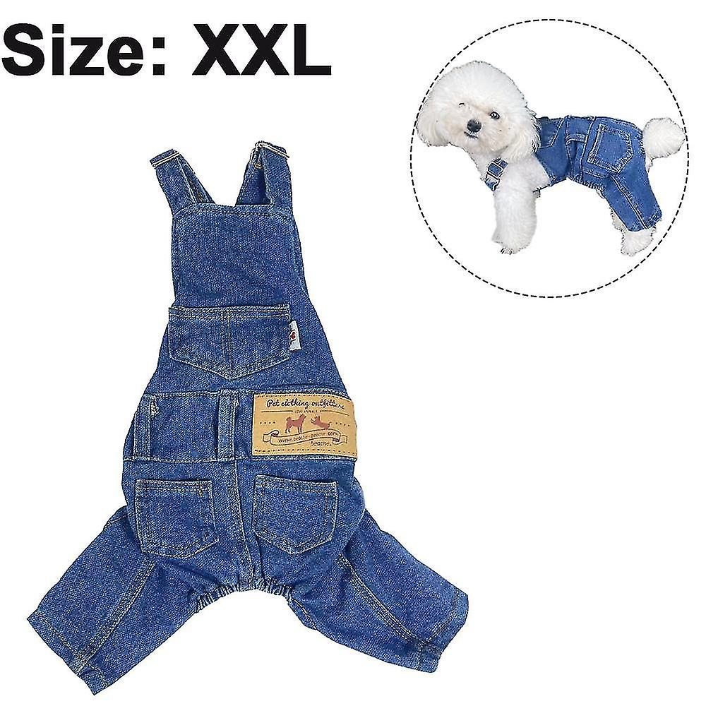 Dog Clothes Costumes， Pet Jean Overalls Clothes Pet Fashion Pants 5 Sizes Optional