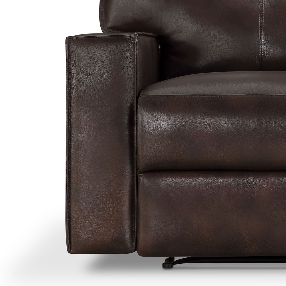 Abbyson Easley Top Grain Leather Dual Power Reclining Sofa