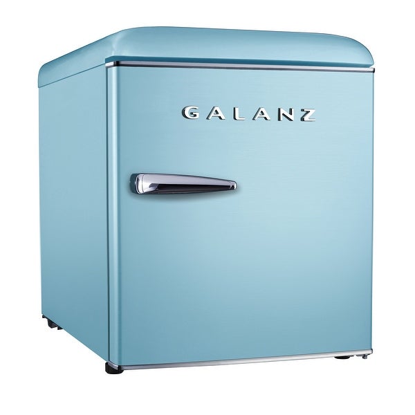 1.7 Cu ft Retro Single Door Mini Fridge， Blue， Estar