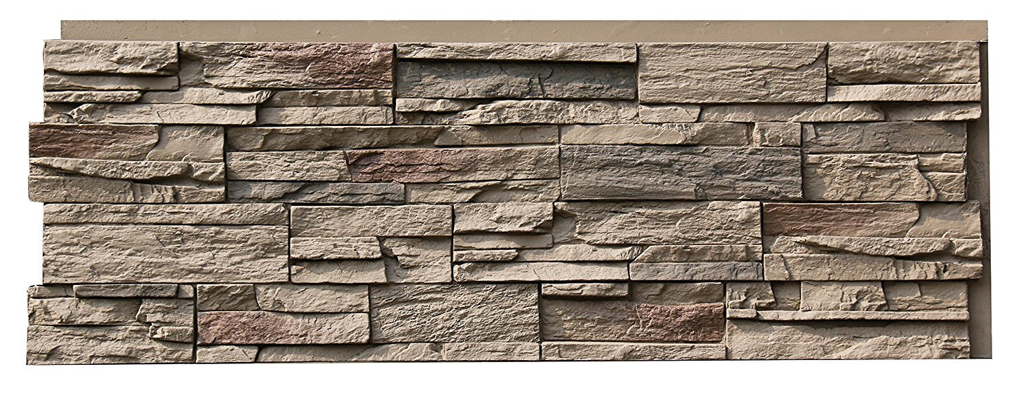 NextStone Faux Polyurethane Stone Country Ledgestone Panel - Teton Buff