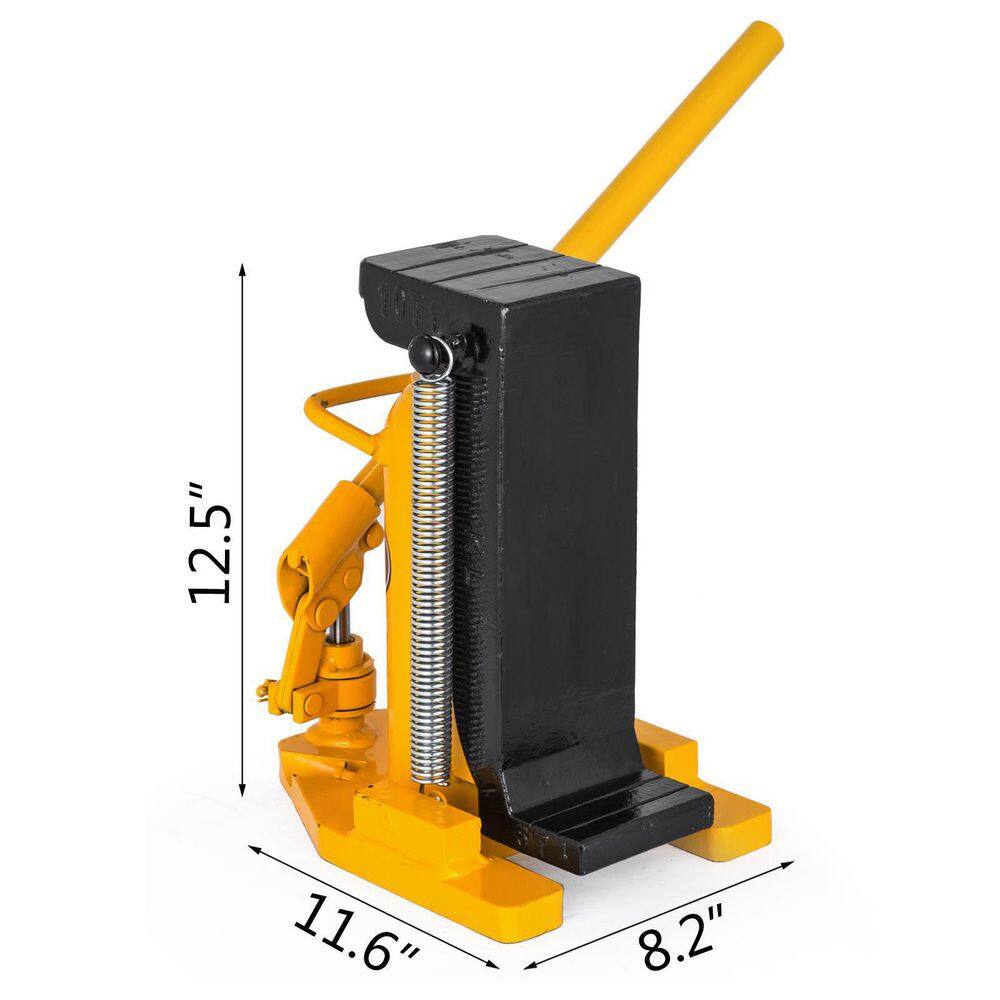 VEVOR 10-Ton to 20-Ton Toe Jack Lift Hydraulic Machine Air Hydraulic Toe Jack Proprietary Heat-Treated Steel in Yellow QJD20T00000000001V0