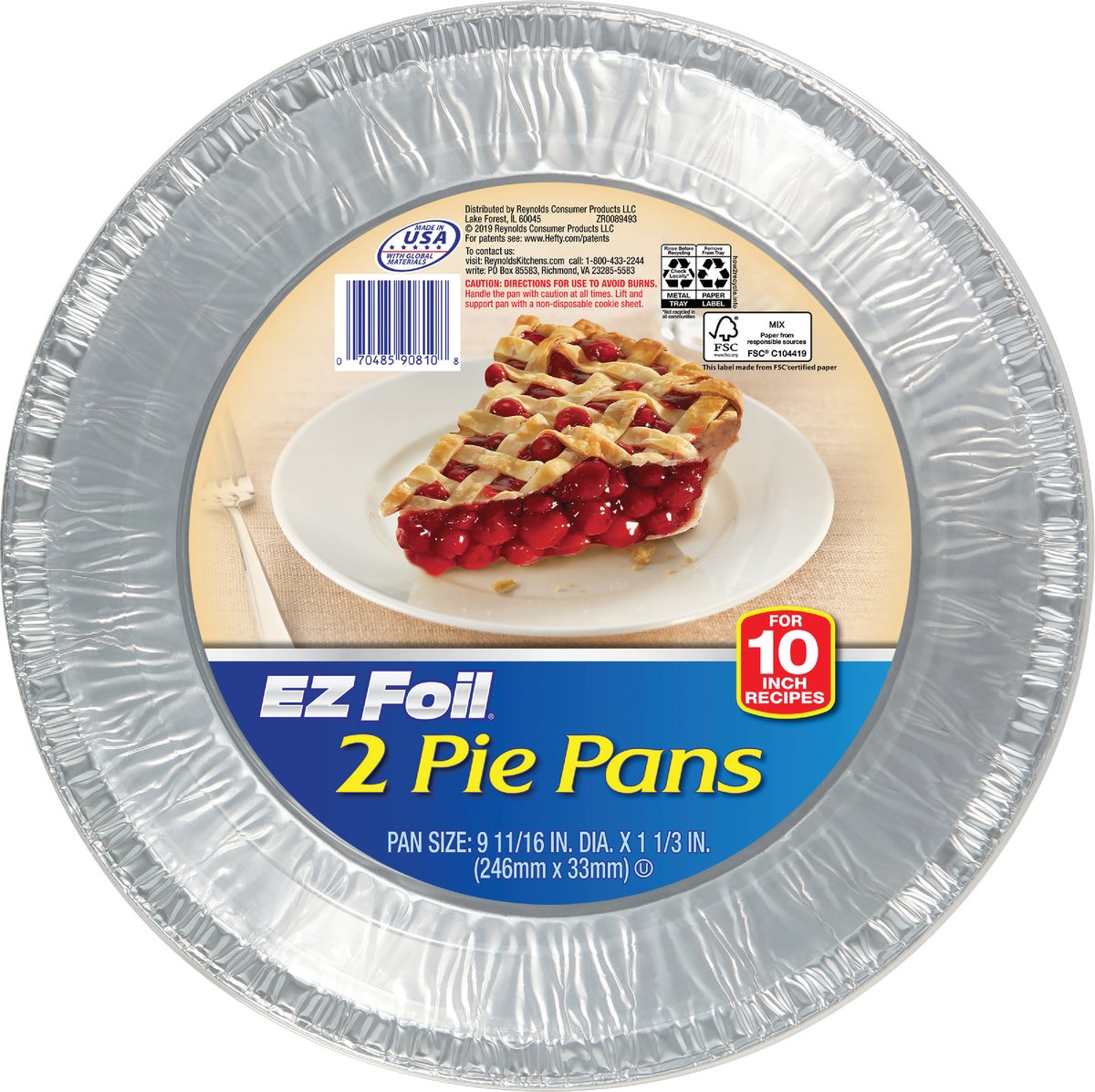 EZ Foil Extra Large Pie Pan Gray Regular (Pack of 12)