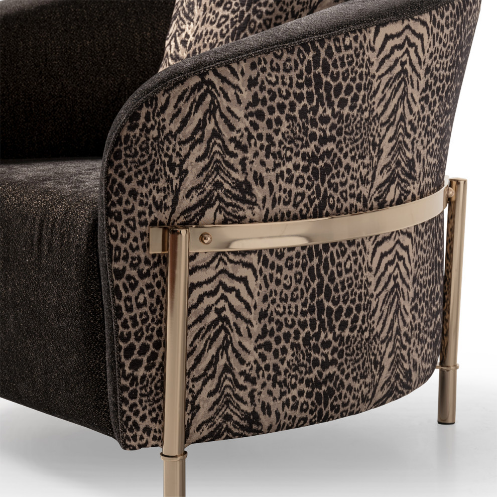 Lisbon Accent Chair  Onyx/Gold   Contemporary   Armchairs And Accent Chairs   by Michael Amini  Houzz