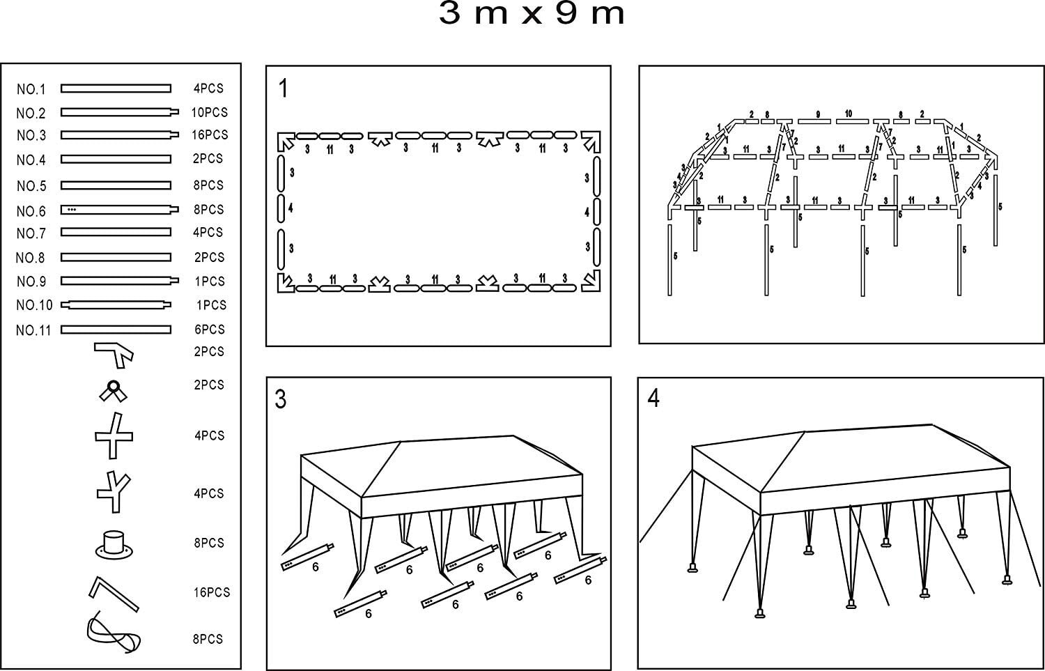 ZenSports 10'x30' Outdoor Party Tent Gazebo Wedding Canopy Tent, White