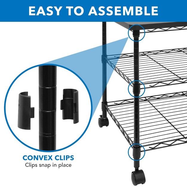 Mount it Printer Stand W Rolling Wheels 3 tier Large Printer Cart W Storage Shelves For 3d amp Laser Printer Scanner Heat Press 200 Lbs Capacity