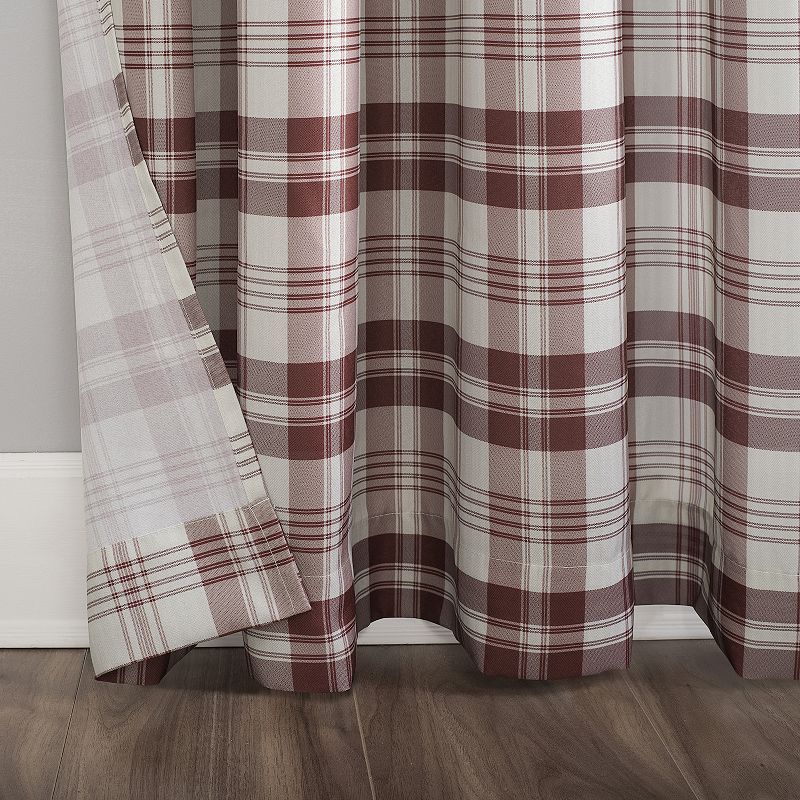 No. 918 Blair Farmhouse Plaid Semi-Sheer Tab Top Window Curtain