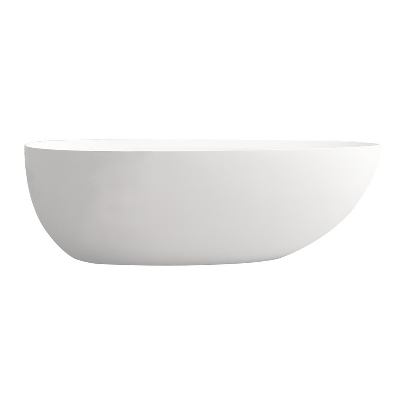 MEDUNJESS 67'' Freestanding Soaking Stone Resin Bathtub