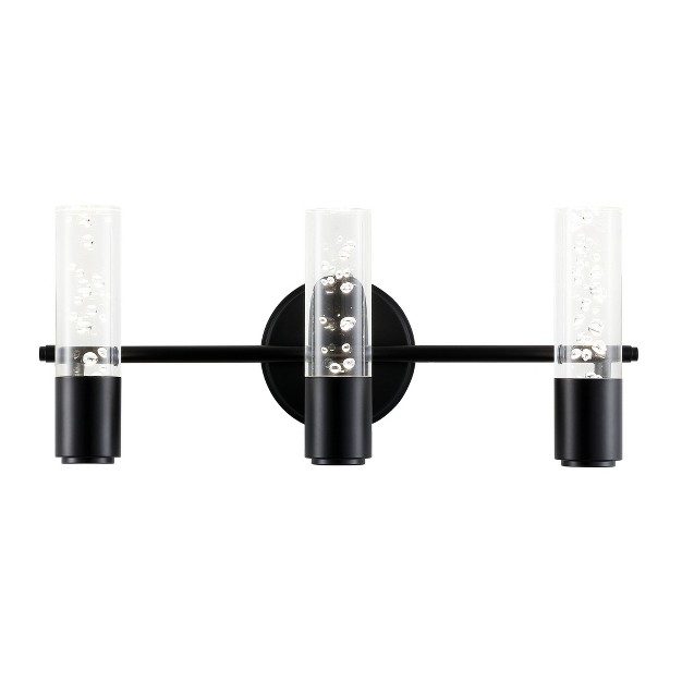 Led 3 light Lynn Minimalist Bubble Acrylic iron Wall Sconce Black Jonathan Y