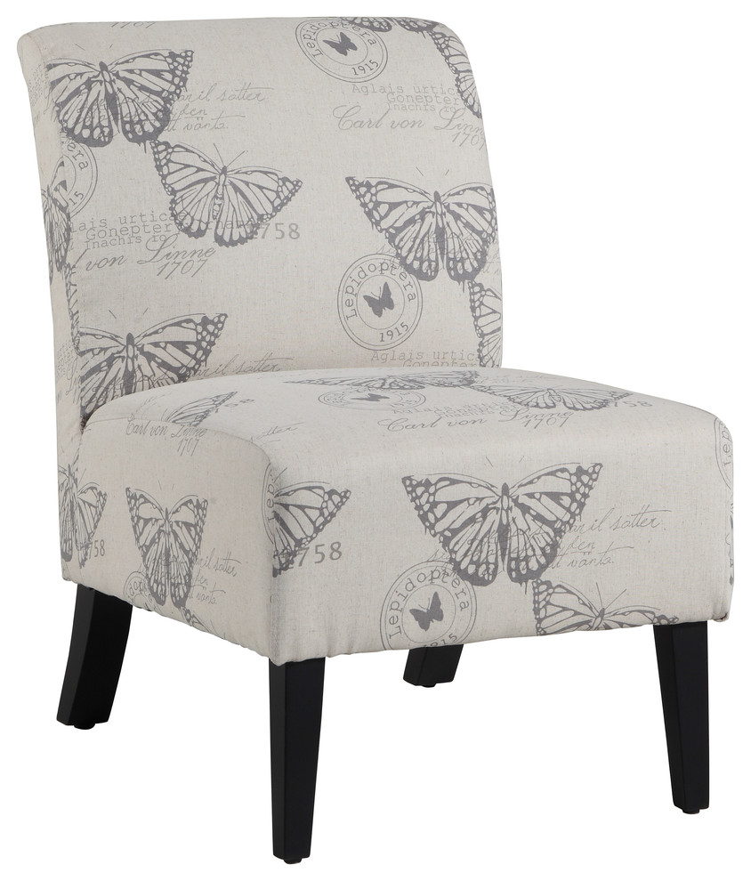 Atlin Designs 17.5  x27 x27Contemporary Fabric Animal Print Slipper Chair in Gray   Transitional   Armchairs And Accent Chairs   by Homesquare  Houzz