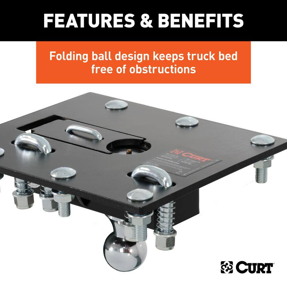 CURT Over-Bed Folding Ball Gooseneck Hitch 61052