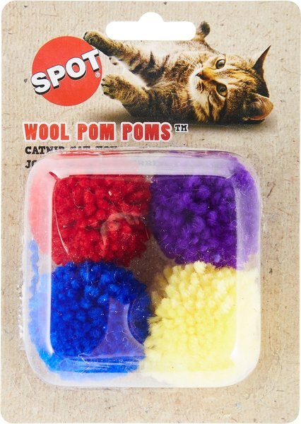 Ethical Pet Wool Pom Poms Cat Toy with Catnip