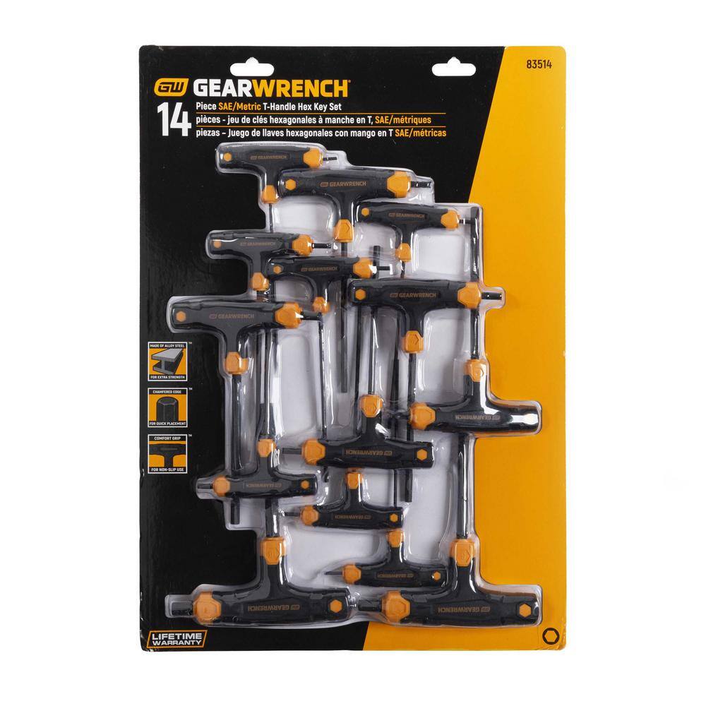 GEARWRENCH SAE  Metric T-Handle Hex Key Set (14-Piece) 83514