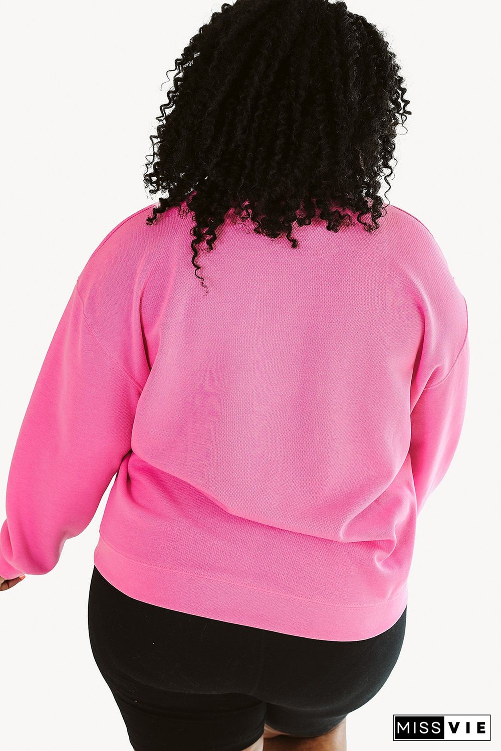 Pink May Contain Wine Crew Neck Plus Size Sweatshirt