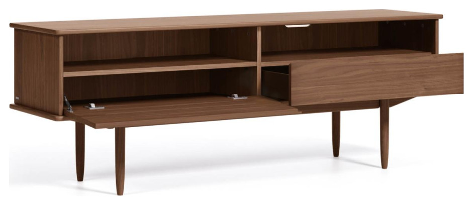 Walnut Veneer TV Stand  La Forma Carolin   Midcentury   Entertainment Centers And Tv Stands   by Oroa   Distinctive Furniture  Houzz