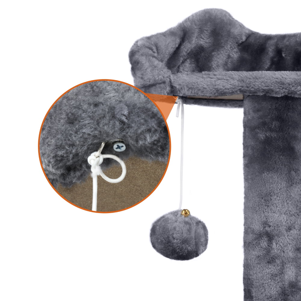 Yaheetech 54''H Cat Tree Condo with Scratching Post Tower， Dark Gray