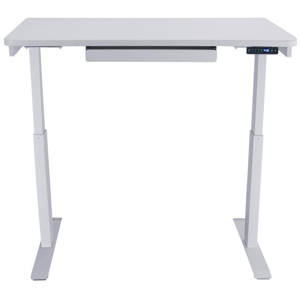 Motionwise 48 in. Rectangular White 1 Drawer Standing Desk with Adjustable Height Feature SDG48W