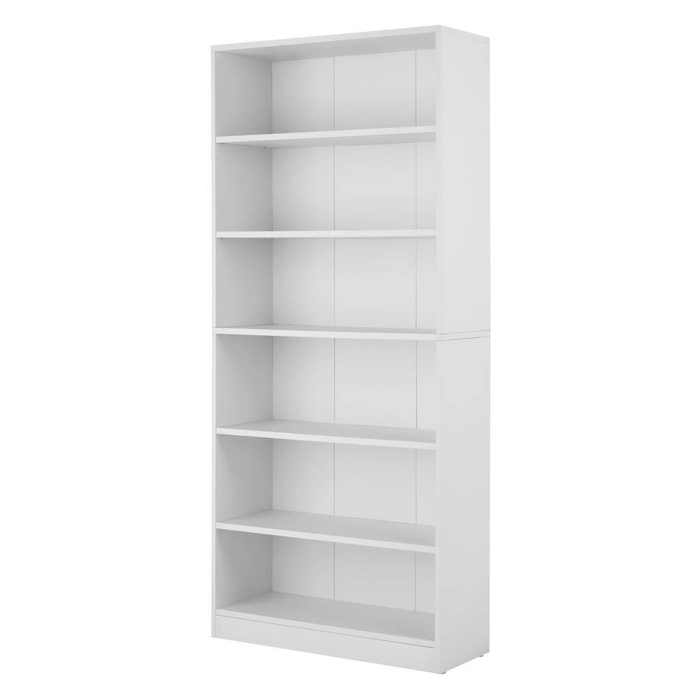 StyleWell Braxten 71 in. White 6-Shelf Basic Bookcase with Adjustable Shelves 07701WT