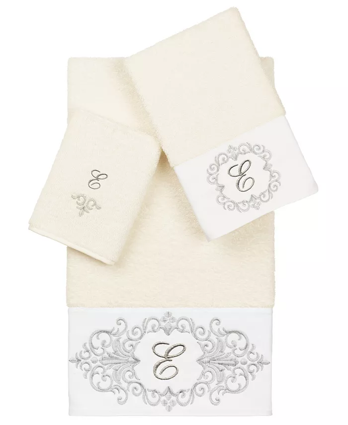 Linum Home Textiles Turkish Cotton Monica Embellished Towel 3 Piece Set Collection