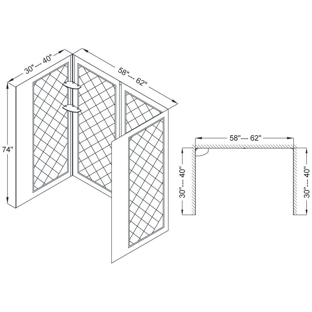 DreamLine Infinity Z 32 in. D x 60 in. W x 76 3/4 in. H Sliding Shower Door  Shower Base and Backwall Kit  Frosted Glass