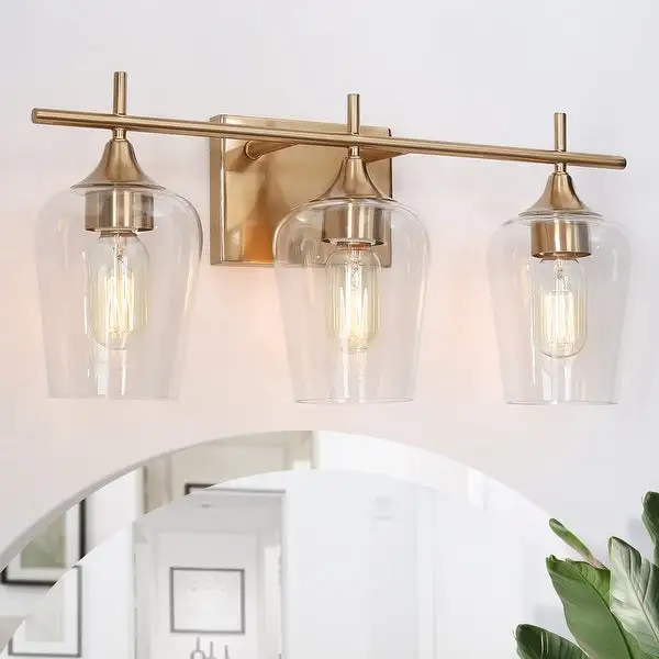 Modern Gold 3-light Wall Sconces Linear Dimmable Bathroom Vanity Lights - L20