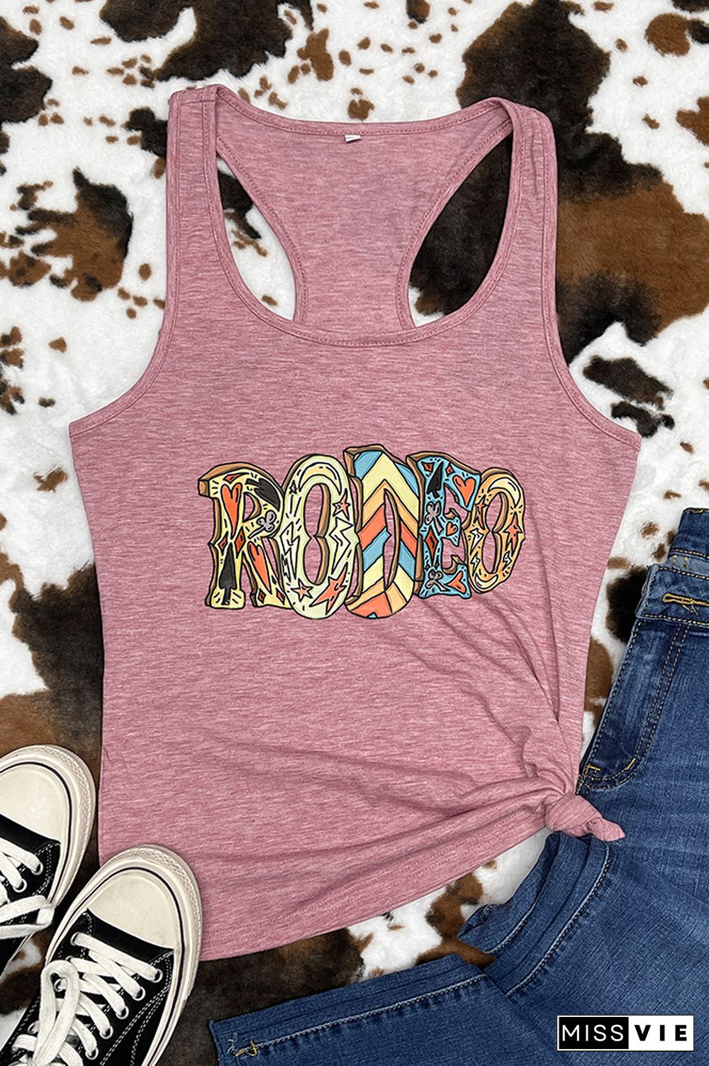 RODEO Printed Sleeveless Tank Top Wholesale