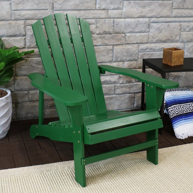 Sunnydaze Fir Wood Painted Finish Coastal Bliss Outdoor Adirondack Chair