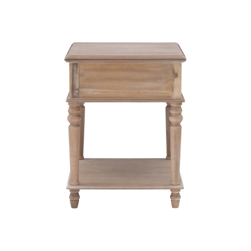 Jowin Classic Wood Side Table with Storage