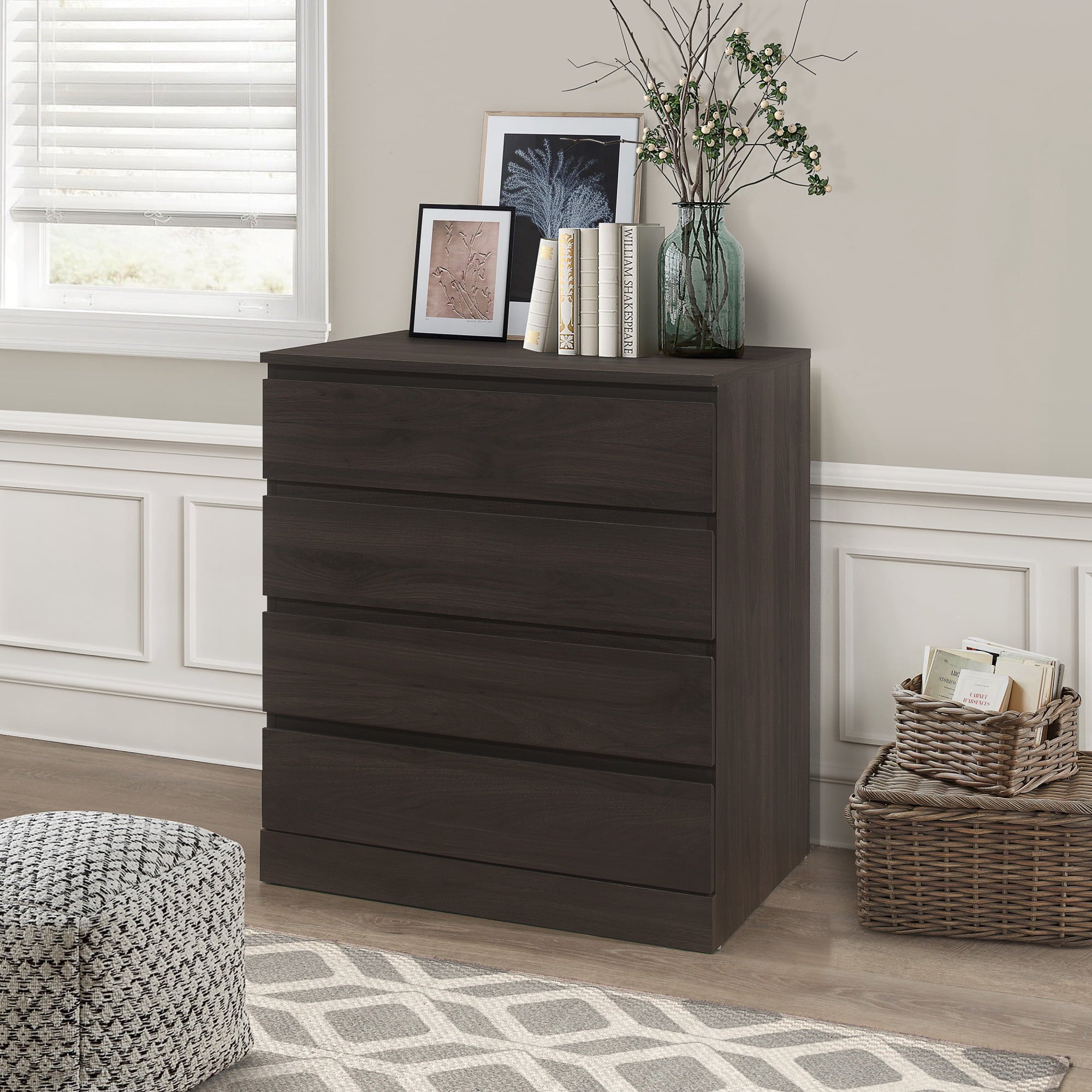 Brindle 4-Drawer Dresser, Espresso, by Hillsdale Living Essentials