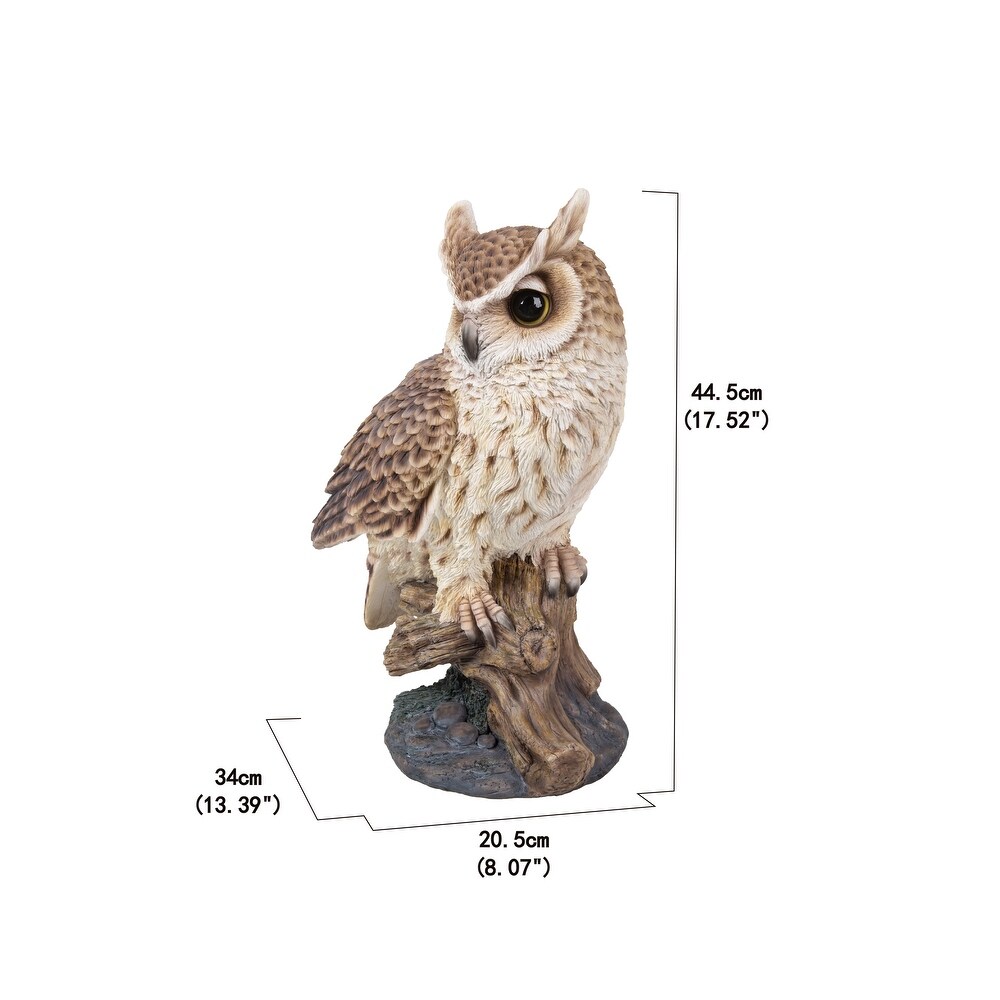 Large Long Eared Owl On Stump Statue