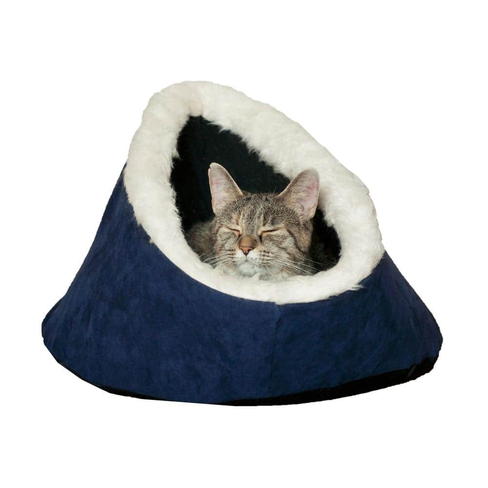 PAW Small Blue Feline Cat Comfort Cavern Pet Bed 80-00192