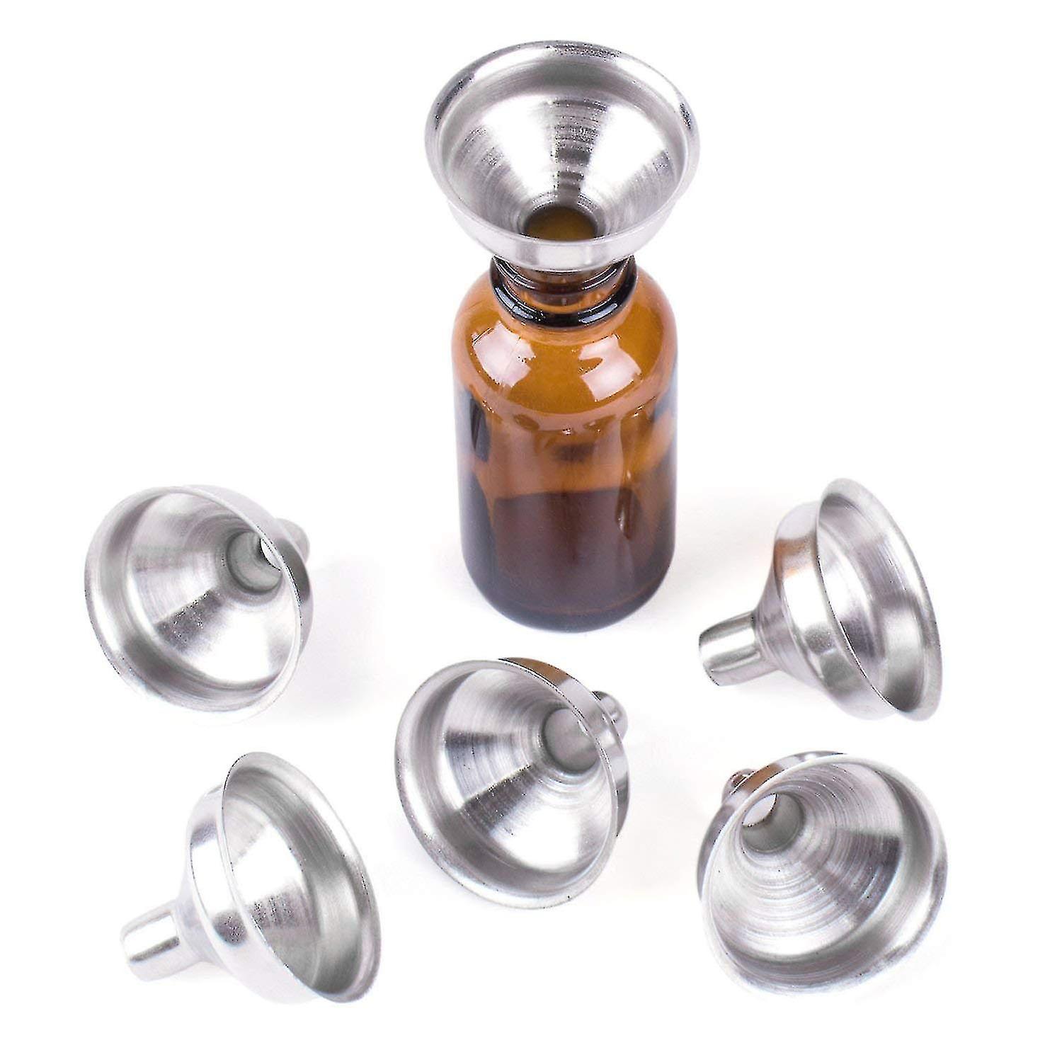 Stainless Steel Mini Funnels For Miniature Bottles，essential Oils，6pcs