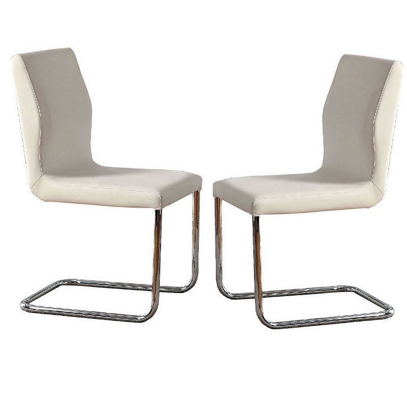 Lodia I Contemporary Side Chair， White， Set of 2