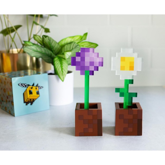 Ukonic Minecraft Daisy And Allium Flower Pot Mood Lights Set Of 2