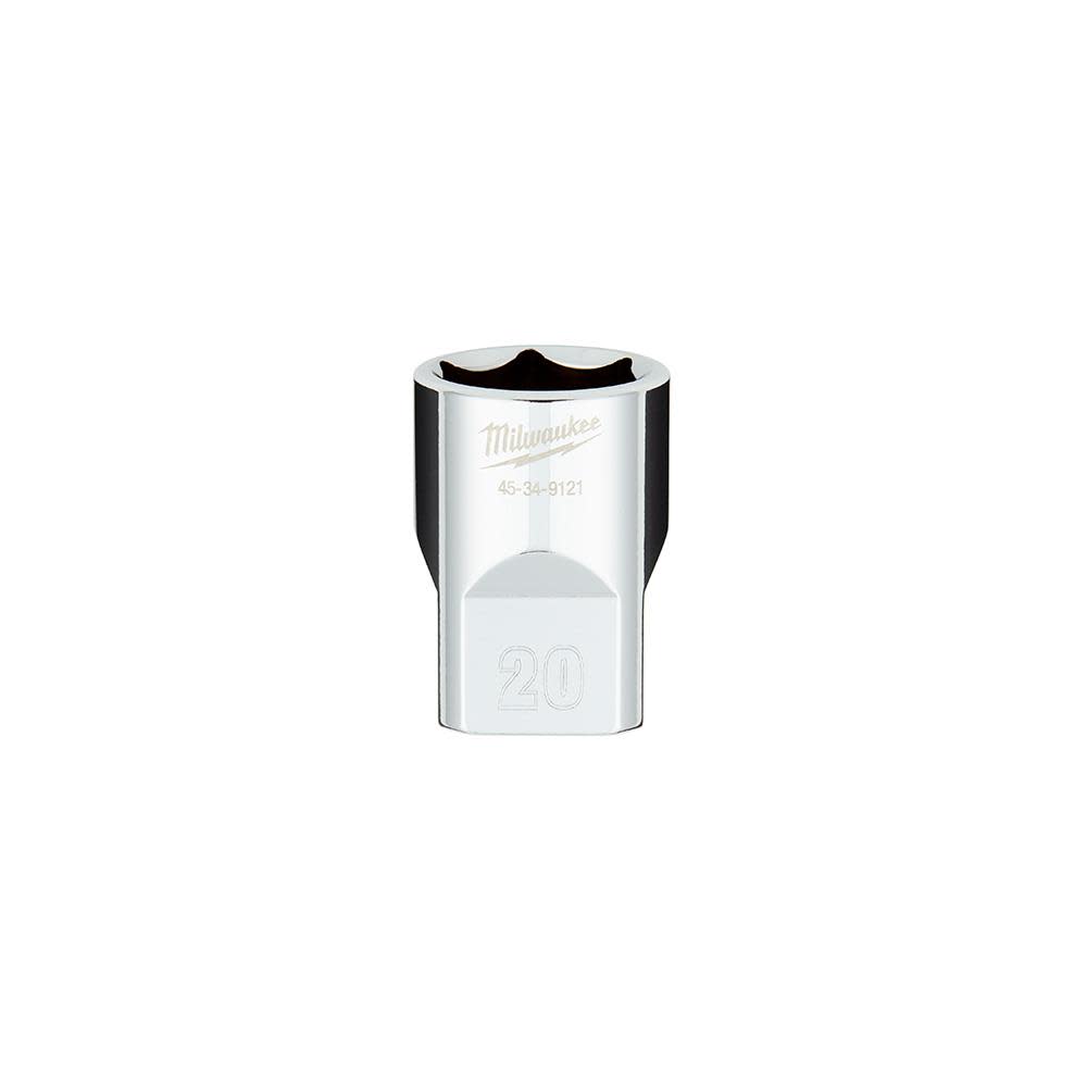 Milwaukee 1/2 in. Drive 20MM Metric 6-Point Socket with FOUR FLAT Sides 45-34-9121 from Milwaukee