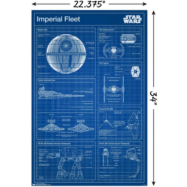 Trends International Star Wars Saga Imperial Blueprint Unframed Wall Poster Prints