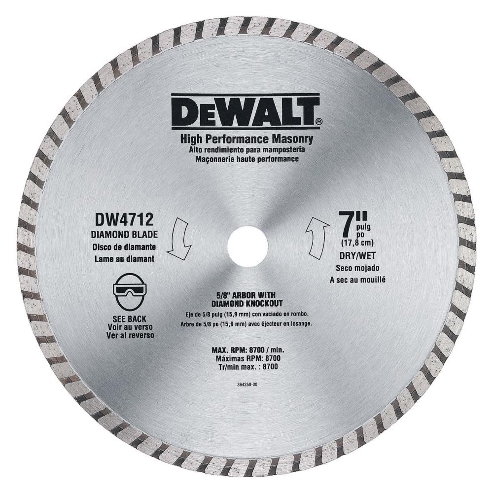 DEWALT 7 In. Hi Performance Masonry Blade DW4712B from DEWALT