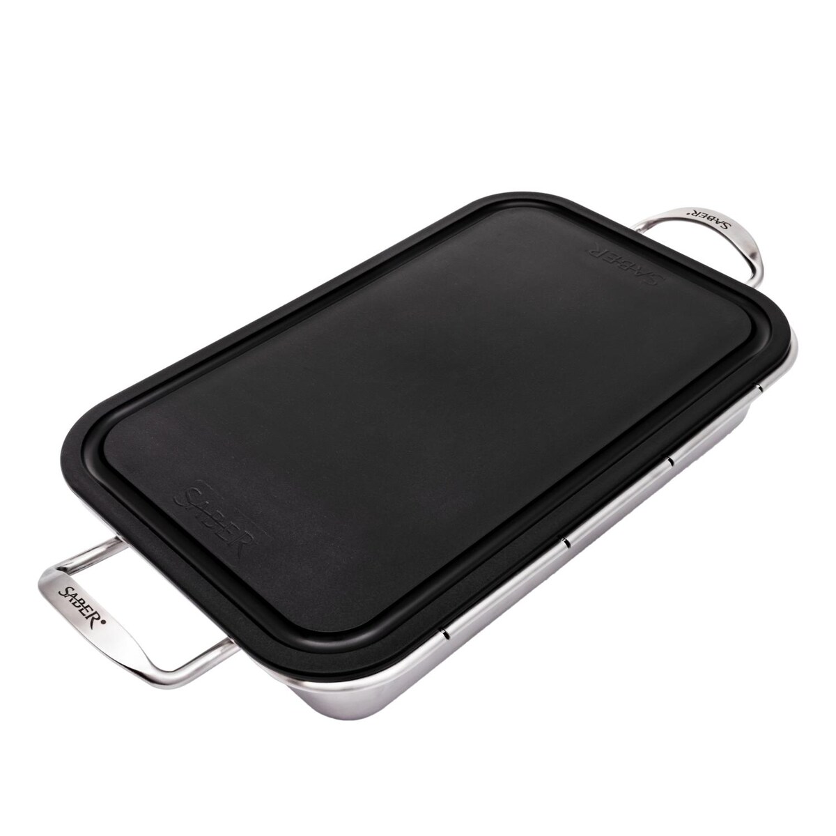 Saber Stainless Steel Roasting Pan w/ Cutting Board