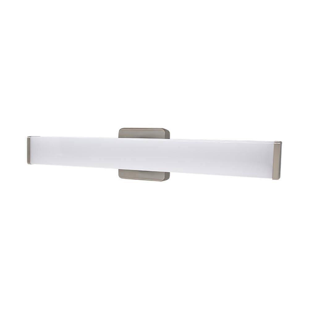 Hampton Bay Grantham 24 in. Brushed Nickel LED Vanity Light Bar Bathroom Lighting 120-277v Adjust Color Temperatures 537989020